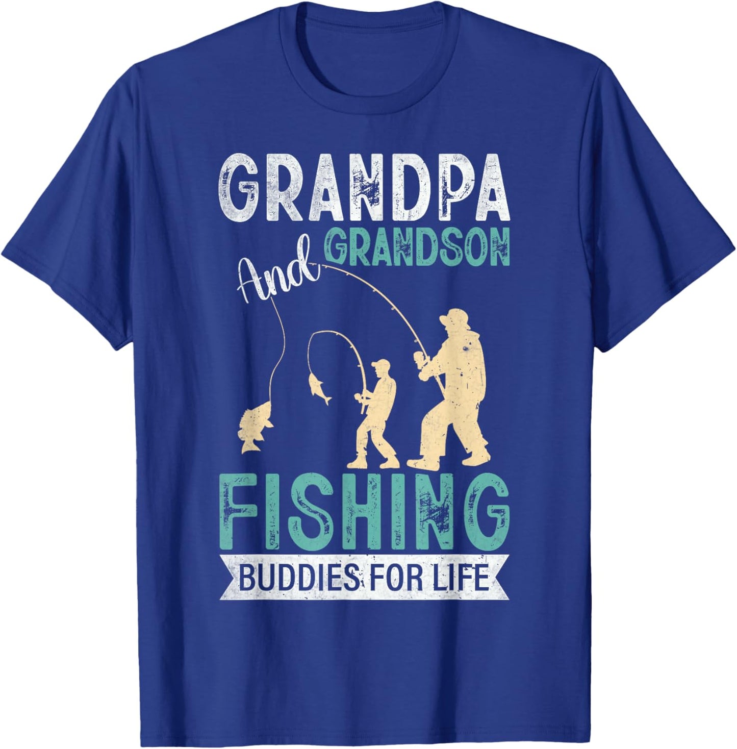 Grandpa and Grandson Fishing Buddies for Life Matching T-Shirt - T-Shirt | Royal