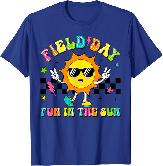 Field Day Fun In The Sun Let Games Begin 2024 Teachers Kids T-Shirt - T-Shirt | Royal
