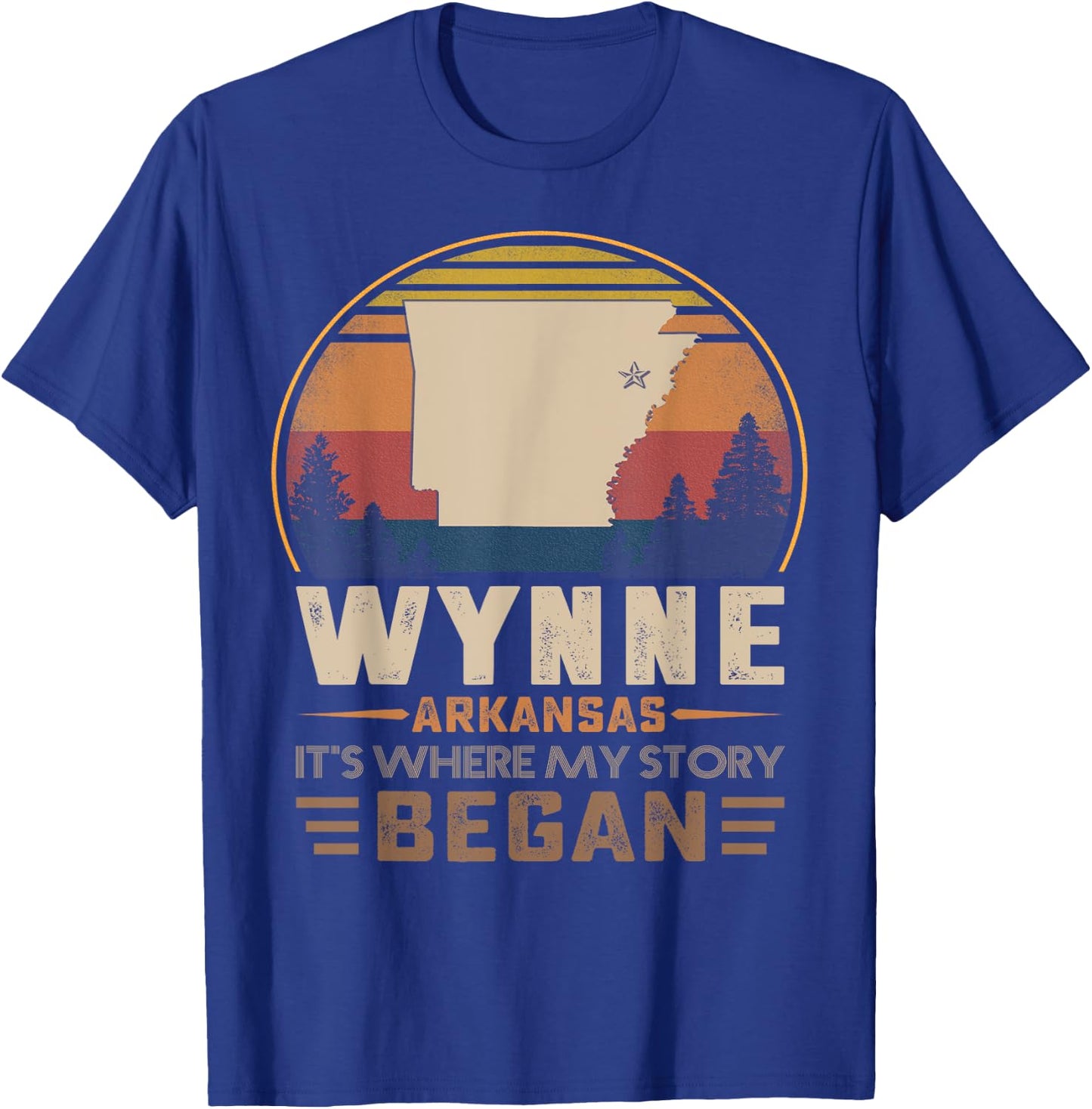 Vintage Wynne Arkansas Homtown My Story Began T-Shirt - T-Shirt | Royal