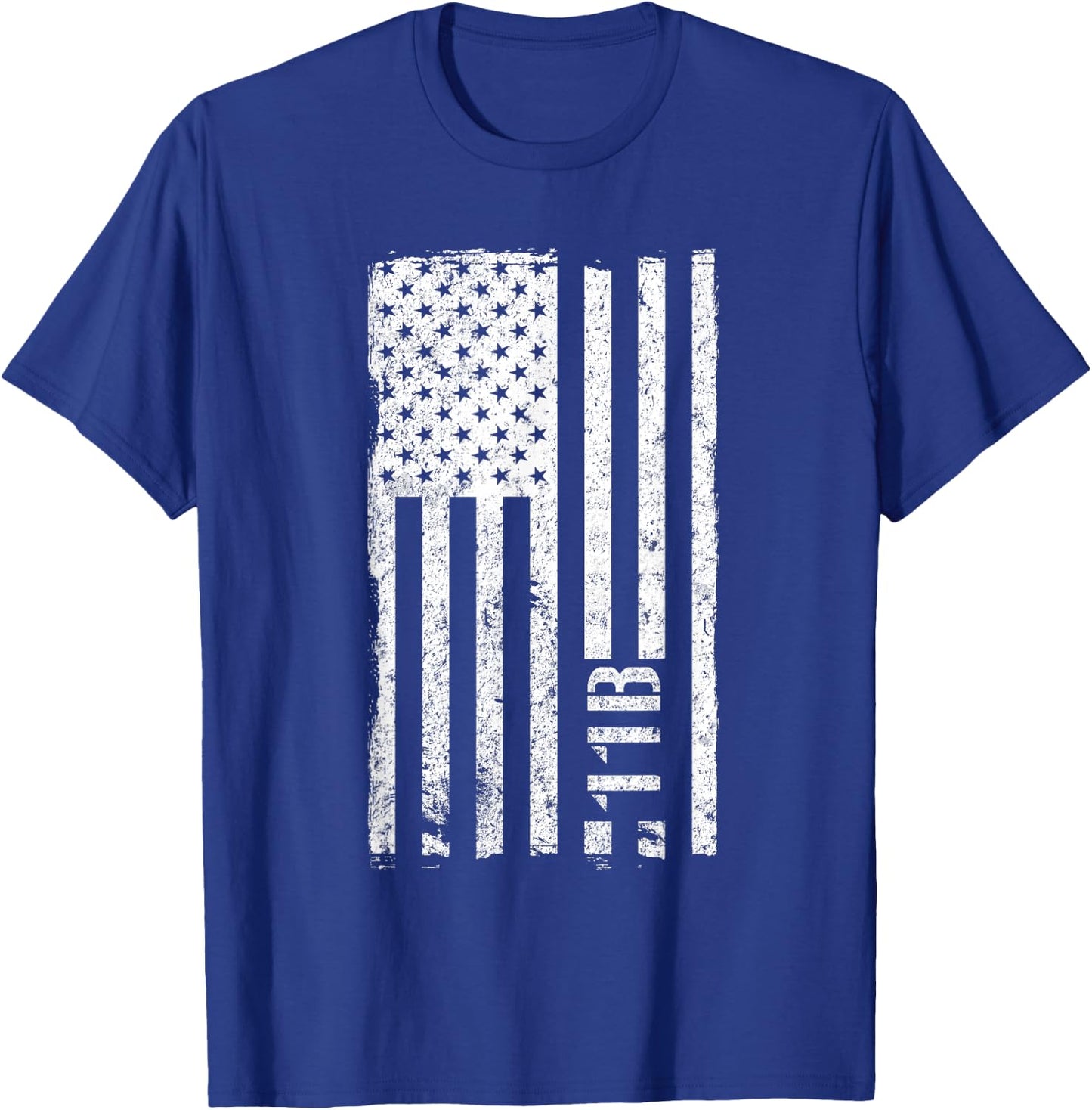 11B Infantryman Military MOS Vintage American Flag T-Shirt - T-Shirt | Royal