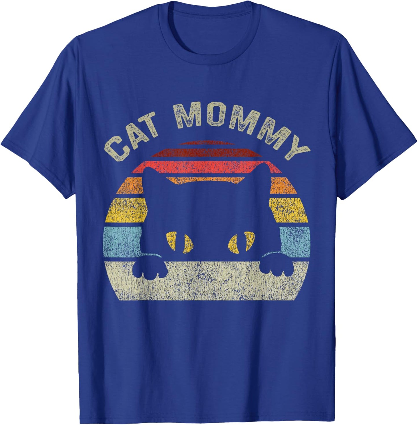 Cat Mommy Women Vintage Retro Black Cats Mom Mothers Day Small T-Shirt - T-Shirt | Royal