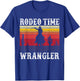 Rodeo Time Cowboy Lasso Wranglers Horse Retro Vintage Sunset T-Shirt - T-Shirt | Royal