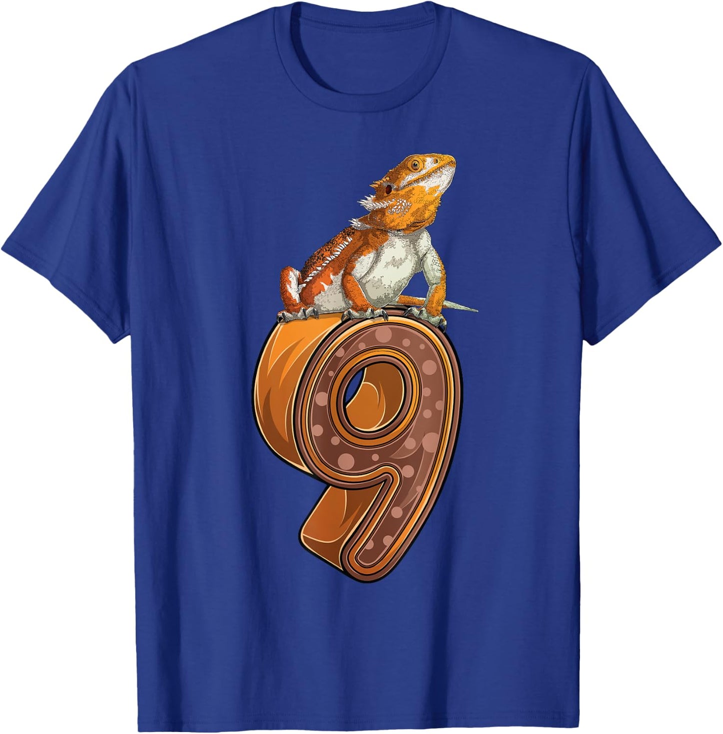 9 Year Old Bearded dragon Reptile 9th Birthday Party B-day T-Shirt - T-Shirt | Royal