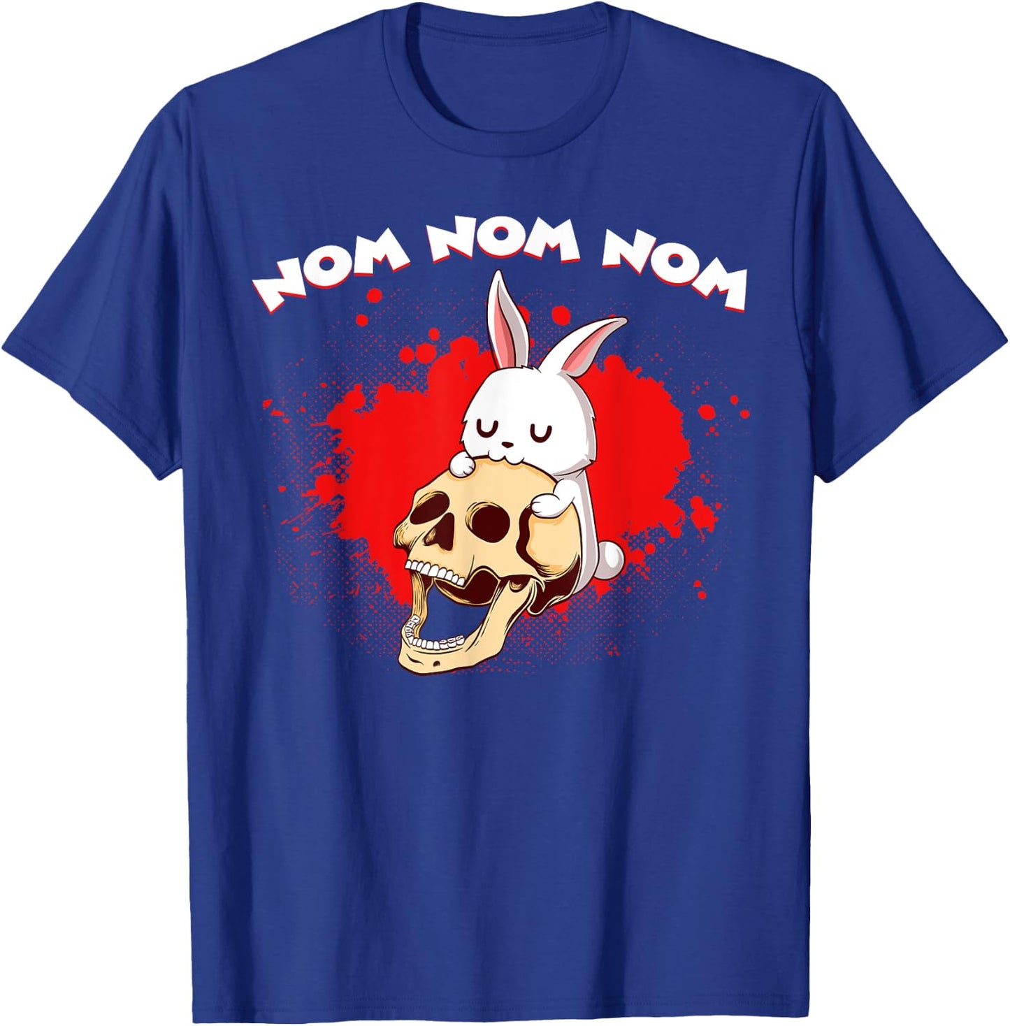 Nom Nom Nom Eat Skull Head Bunny Rabbit Kawaii Anime Rodent T-Shirt - T-Shirt | Royal