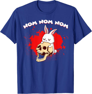 Nom Nom Nom Eat Skull Head Bunny Rabbit Kawaii Anime Rodent T-Shirt - T-Shirt | Royal