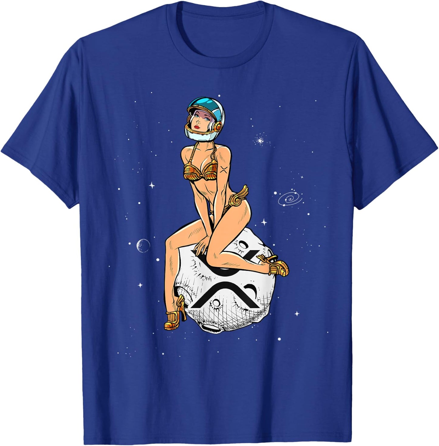 Cryptocurrency Pin-up Girl Hodling XRP Ripple Crypto Moon T-Shirt - T-Shirt | Royal