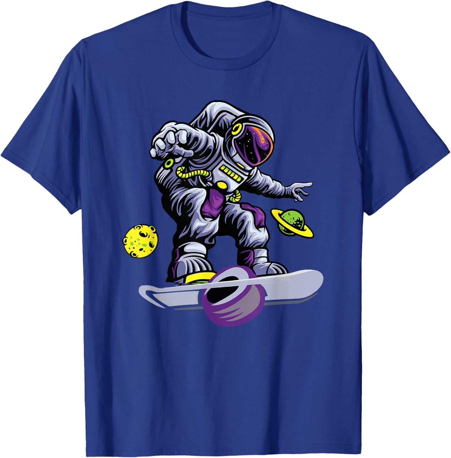 Skating Astronaut on onewheel Skateboard T-Shirt - T-Shirt | Royal