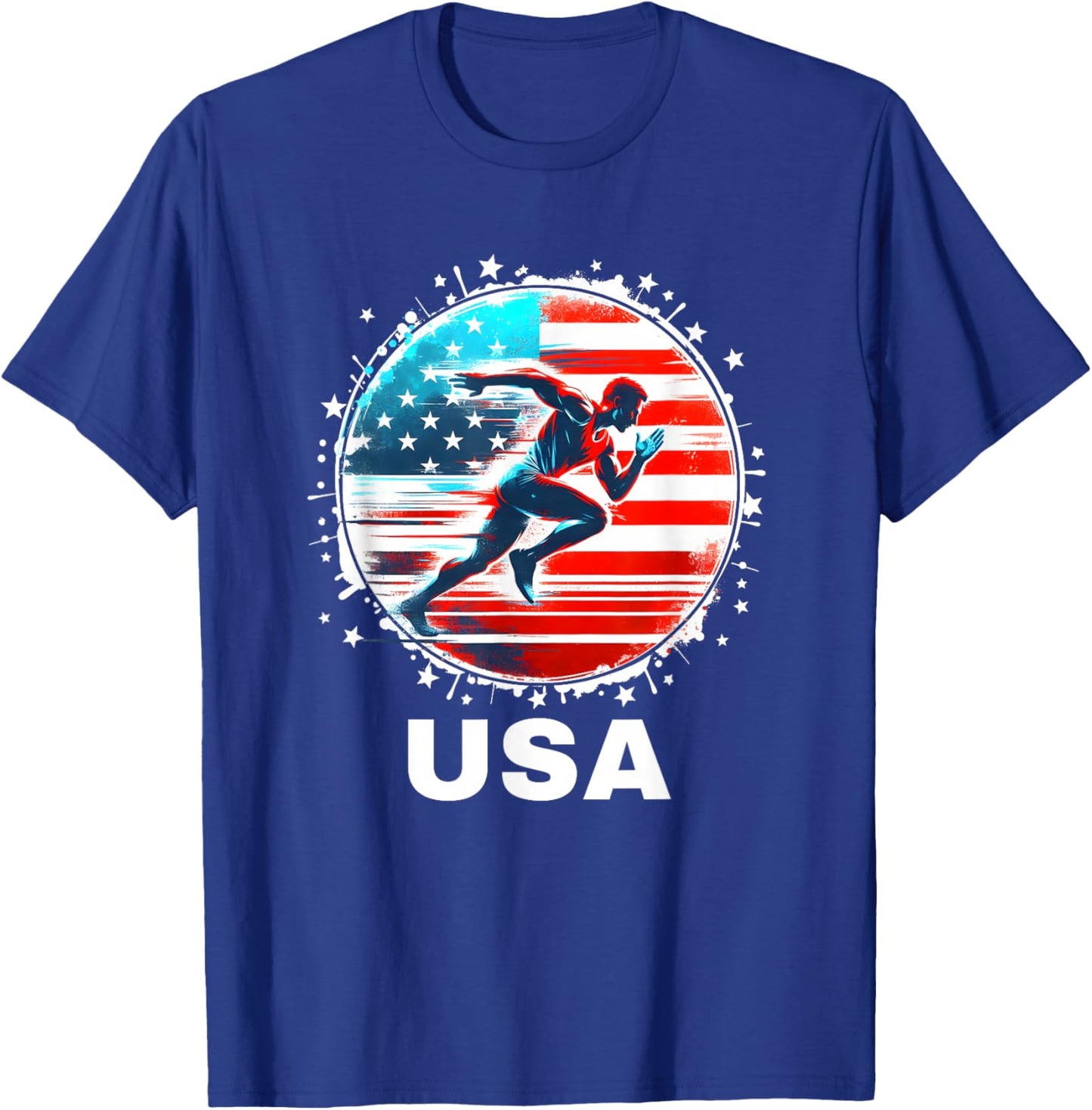Track and Field USA Go USA USA Flag Track Field T-Shirt - T-Shirt | Royal