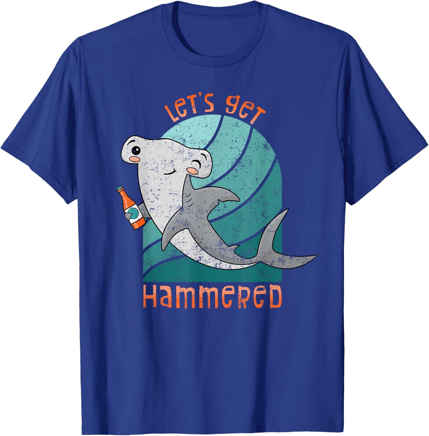 Funny Hammerhead Shark Let's Get Hammered Drinking T-Shirt - T-Shirt | Royal