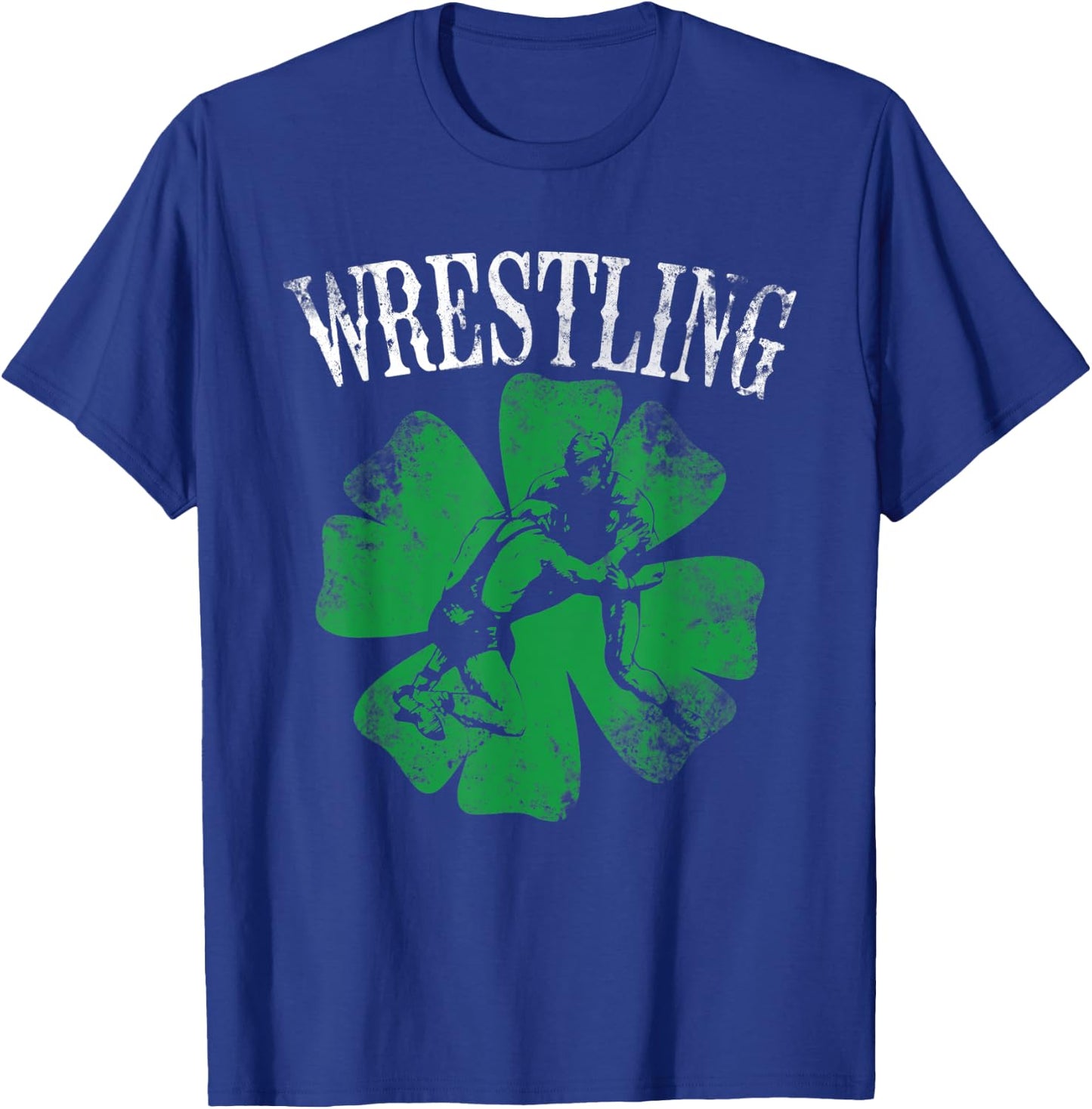 Irish American Flag Shamrock Wrestling St Patrick's Day Gift Women Kids Men T-Shirt - T-Shirt | Royal
