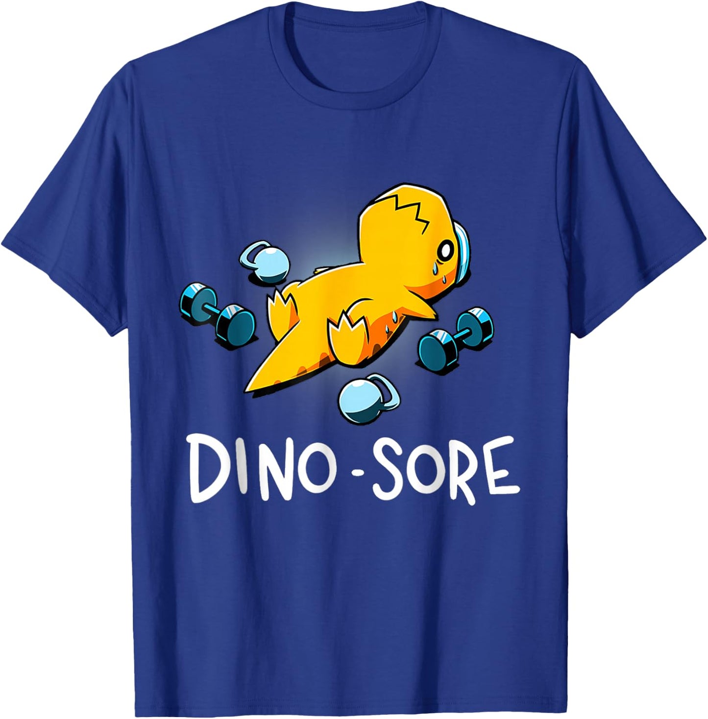 Funny Dinosaur Workout Gym Fitness Lifting, Cute Dino Sore T-Shirt - T-Shirt | Royal