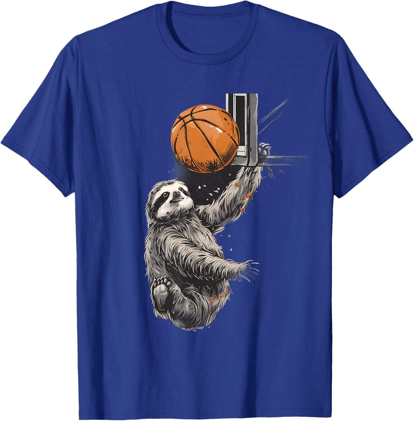 Basketball Sloth Basketball Hoop Basketball Lover Slam Dunk T-Shirt - T-Shirt | Royal