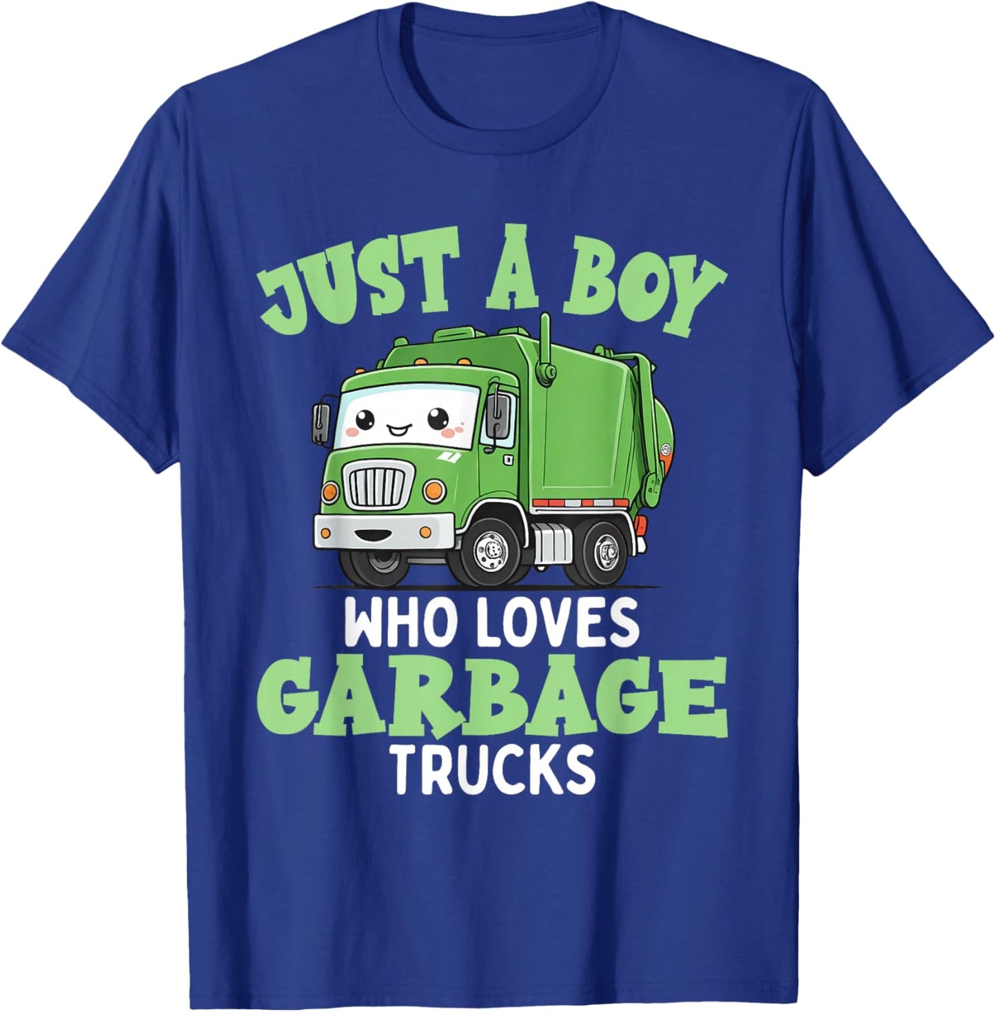 Kids A Boy Who Loves Garbage Trucks Birthday Party Toddlers T-Shirt - T-Shirt | Royal
