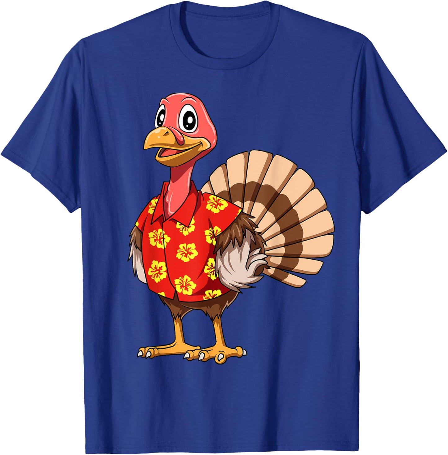 Turkey Hawaiian Thanksgiving Turkey Funny Hawaii Beach Party Men Women Kids T-Shirt - T-Shirt | Royal
