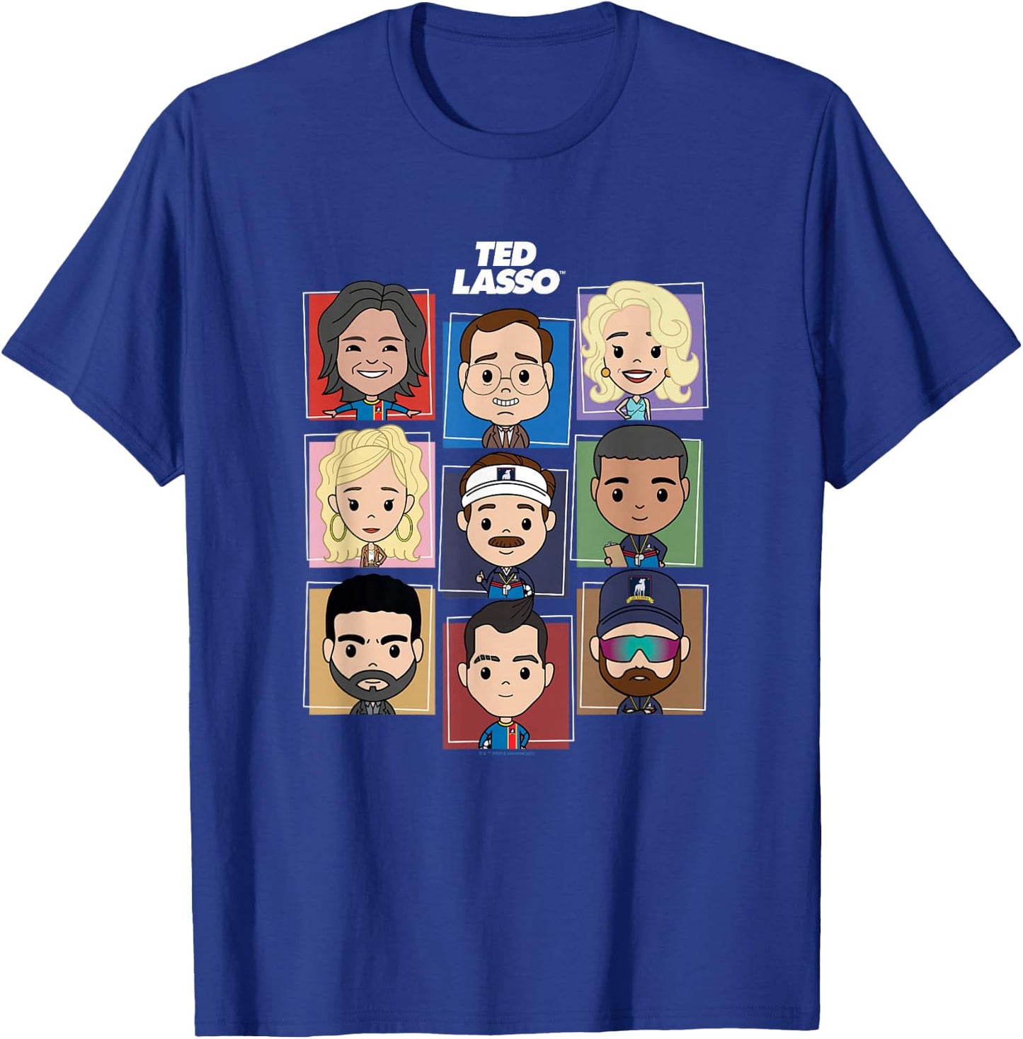 Ted Lasso Chibi Character Color Pop Box Up Portraits T-Shirt - T-Shirt | Royal