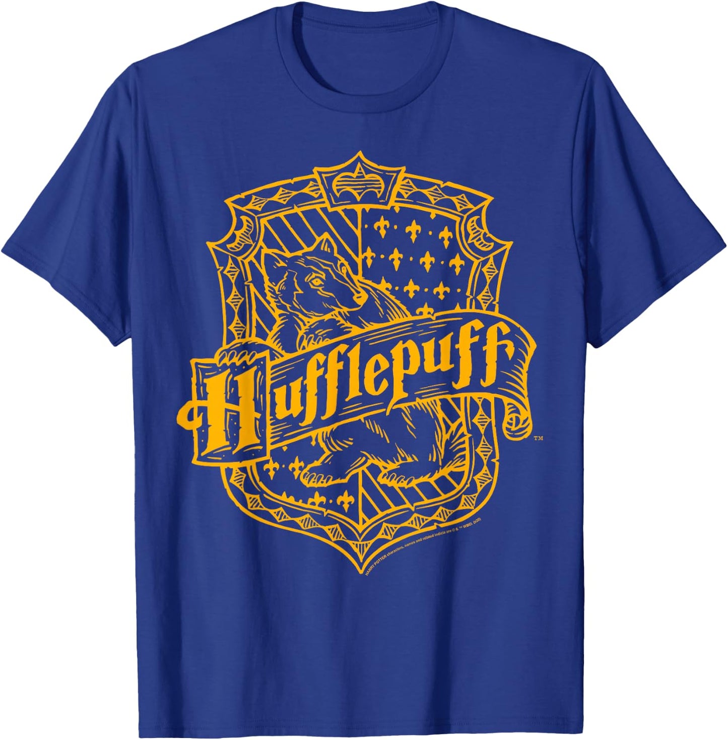 Harry Potter Hufflepuff Dark Detailed Crest T-Shirt - T-Shirt | Royal
