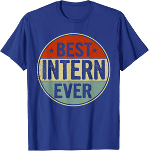 Best Intern Ever Retro Style Cool Birthday Gift Intern T-Shirt - T-Shirt | Royal