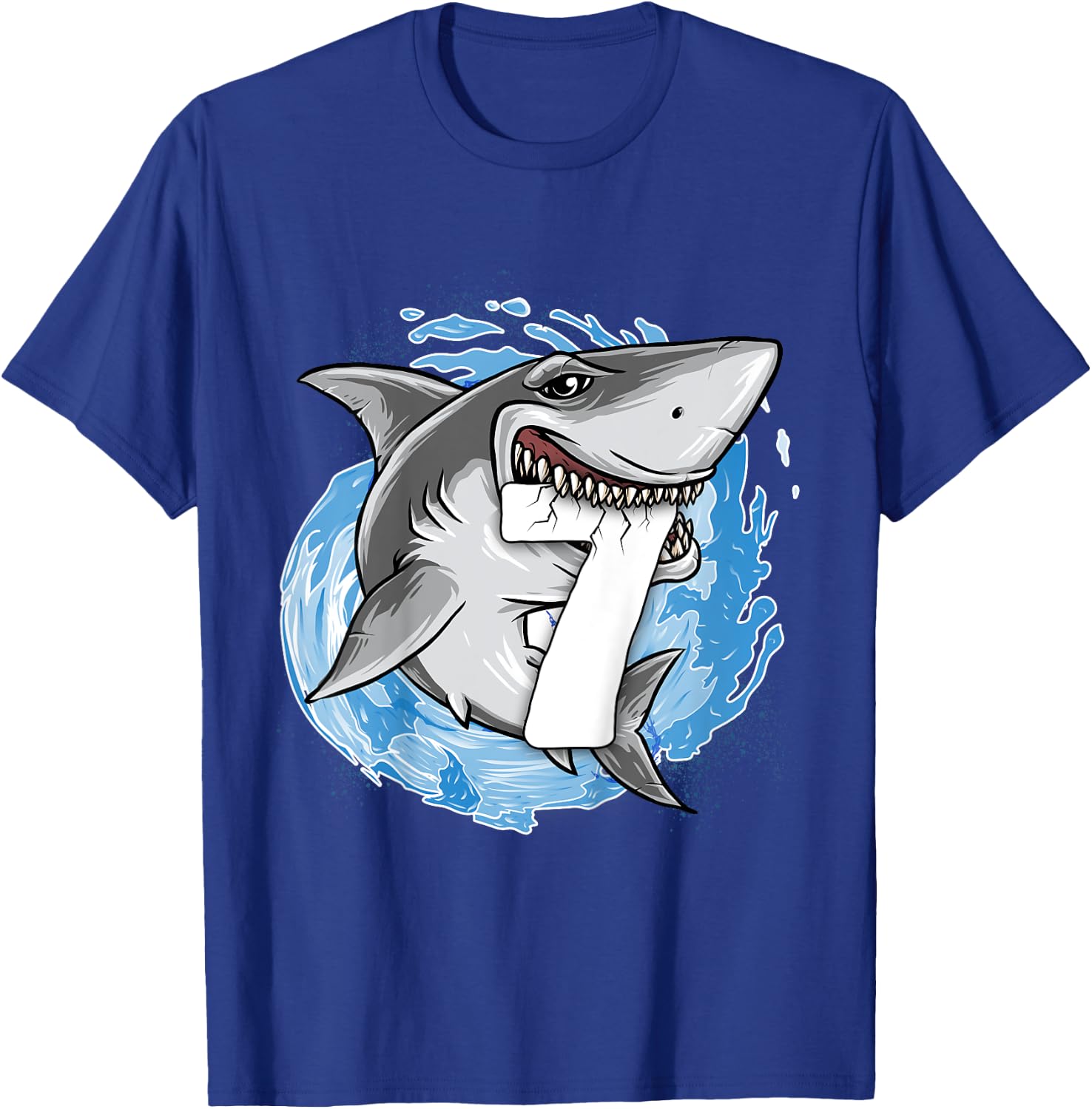 Kids Shark 7th Birthday Boy 7 year old Shark Theme Party 7 Shark T-Shirt - T-Shirt | Royal