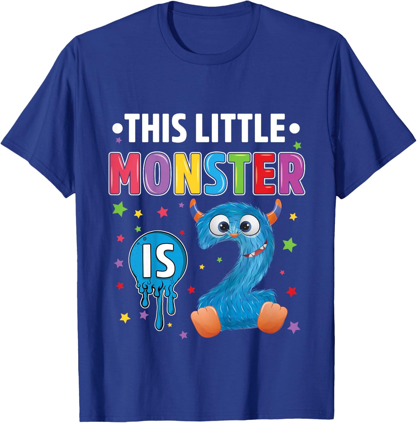 Little Monster Birthday 2 years old 2nd B-day Monster T-Shirt - T-Shirt | Royal