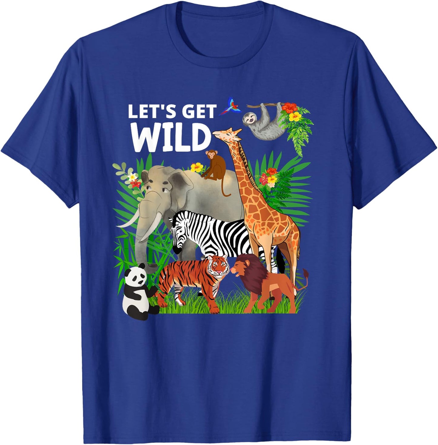 Zoo Animals Wildlife Birthday Party A Day At The Zoo Safari T-Shirt - T-Shirt | Royal