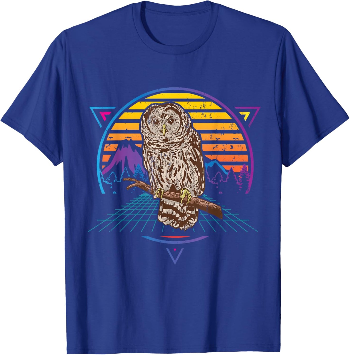 Retro Barred Owl T-Shirt - T-Shirt | Royal