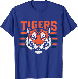 Vintage Tigers Throwback Retro T-Shirt - T-Shirt | Royal