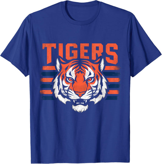 Vintage Tigers Throwback Retro T-Shirt - T-Shirt | Royal