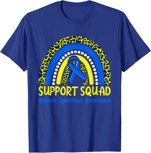Support Squad Down Syndrome Awareness T21 Month Rainbow T-Shirt - T-Shirt | Royal
