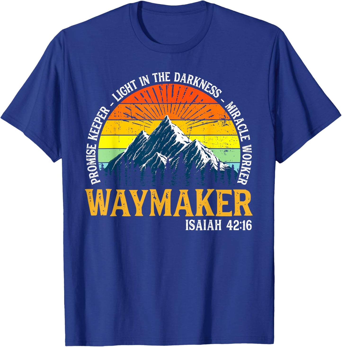 Vintage Waymaker Promise Keeper Miracle Worker Christian T-Shirt - T-Shirt | Royal