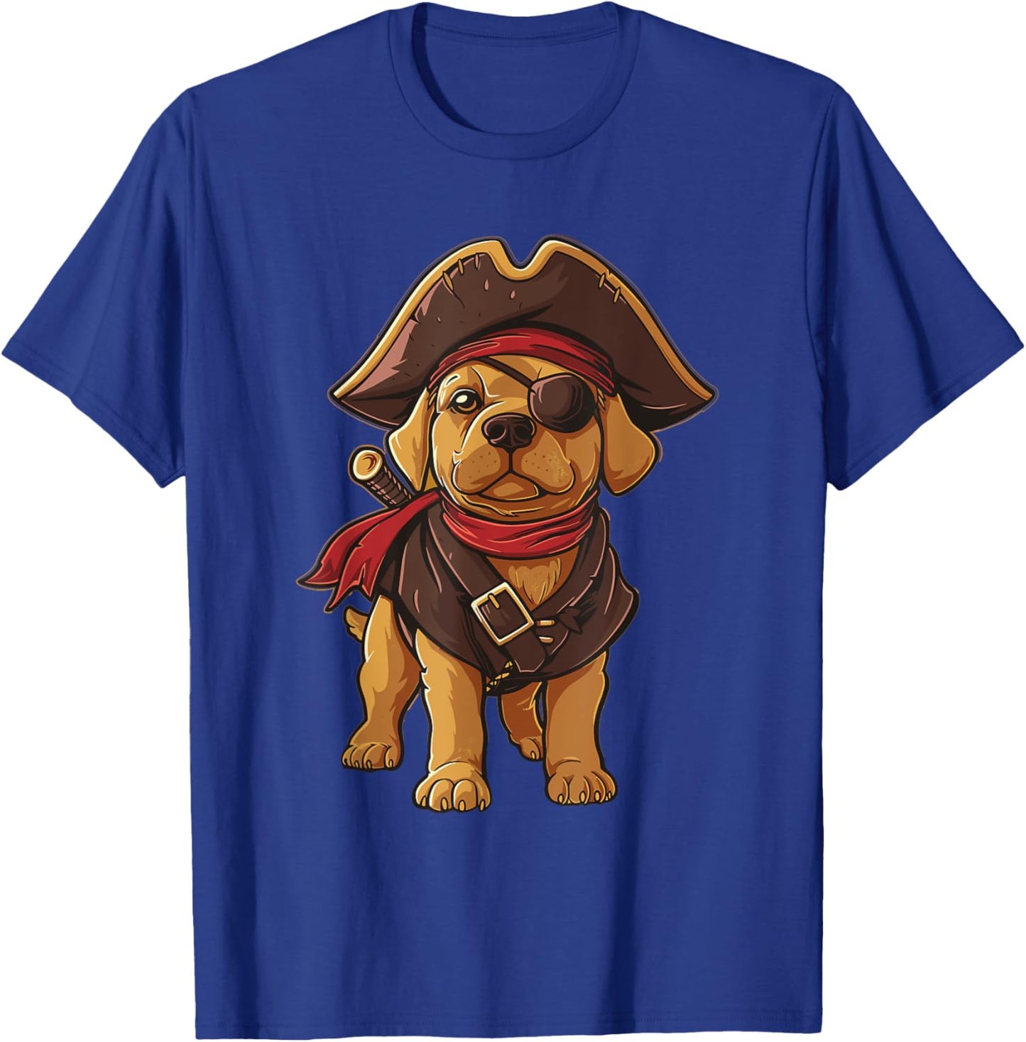 Golden Retriever Pirate Dog Halloween Party Men Women Kids T-Shirt - T-Shirt | Royal