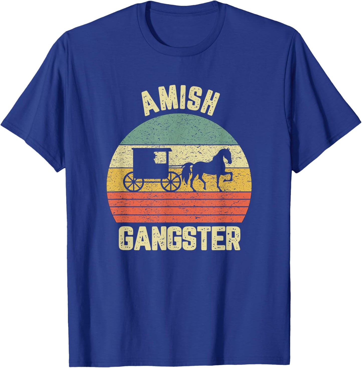 Funny Amish Shirt Thug Life Gift Amish Gangster Horse Buggy T-Shirt - T-Shirt | Royal