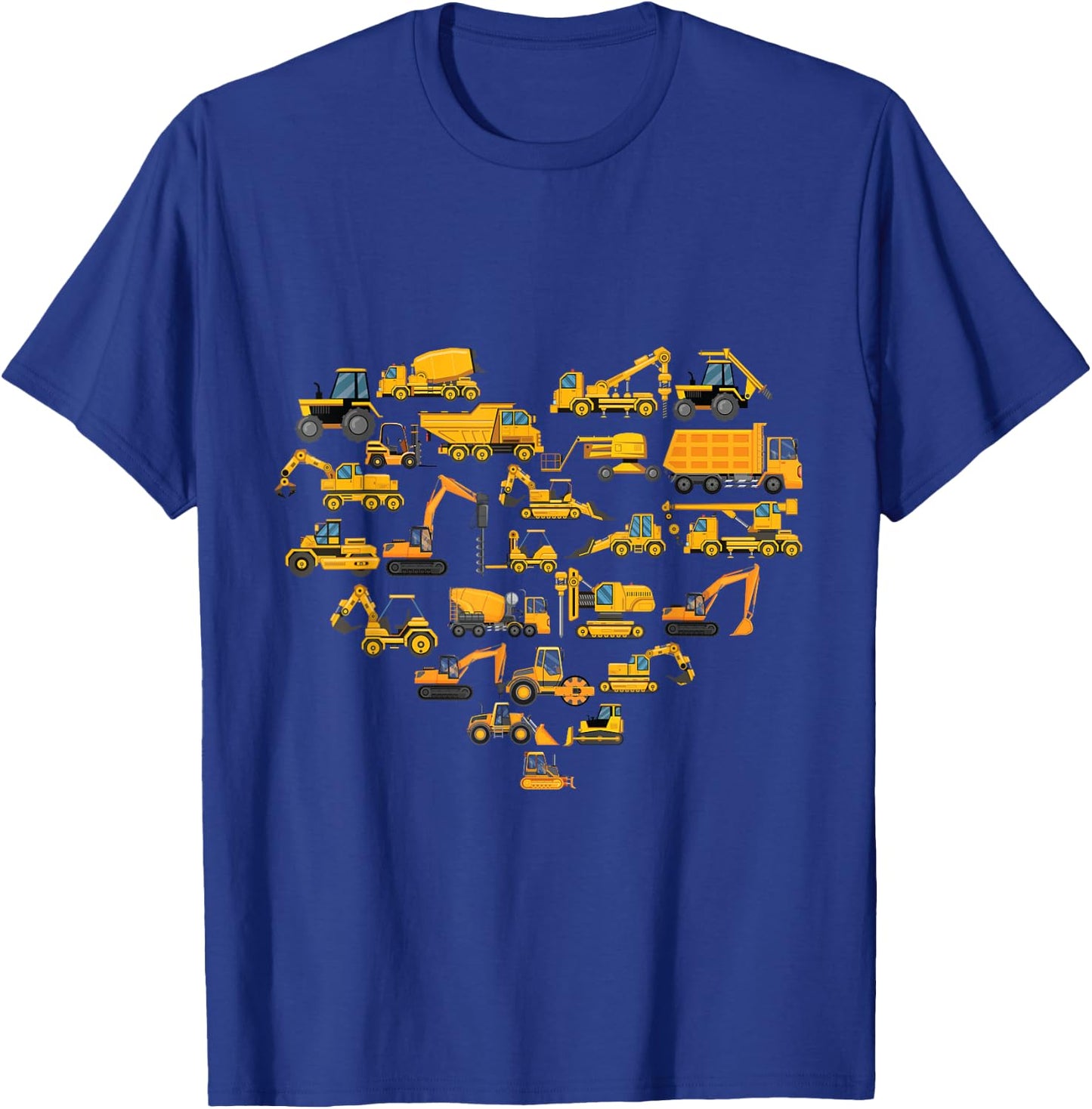 Types of Construction Excavator Bulldozer Truck Crane kids T-Shirt - T-Shirt | Royal