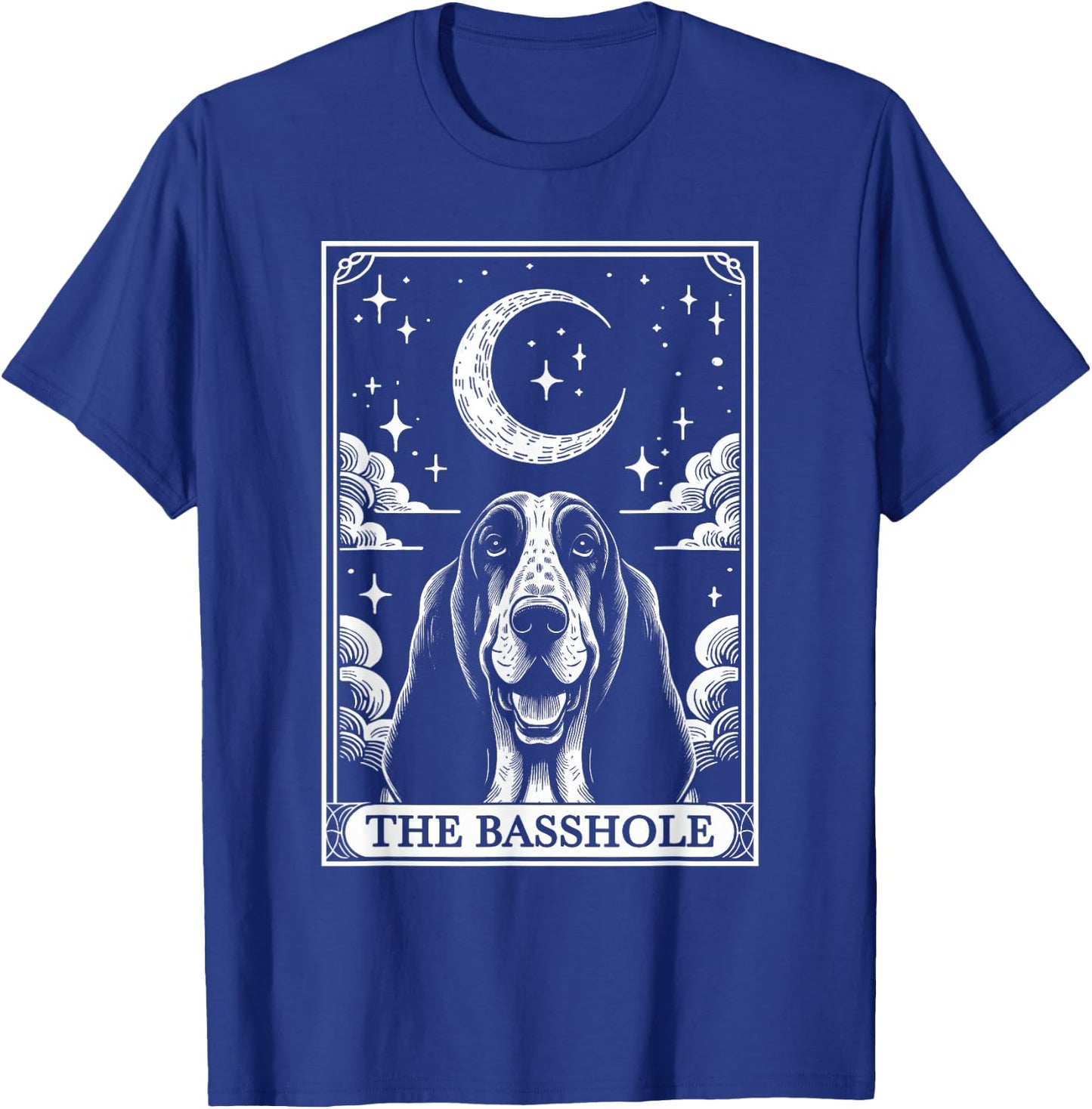 Tarot Card Vintage Crescent Moon Basset Hound Dog Mom Men Women Girls Kids T-Shirt - T-Shirt | Royal
