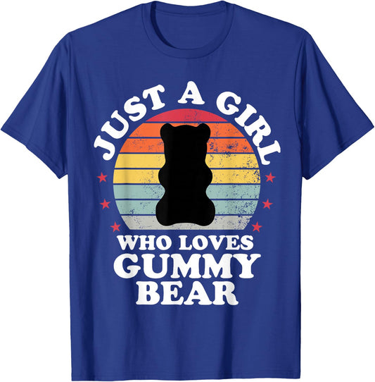 Just A Girl Who Loves Gummy Bear Funny Candy Girls Kid T-Shirt - T-Shirt | Royal