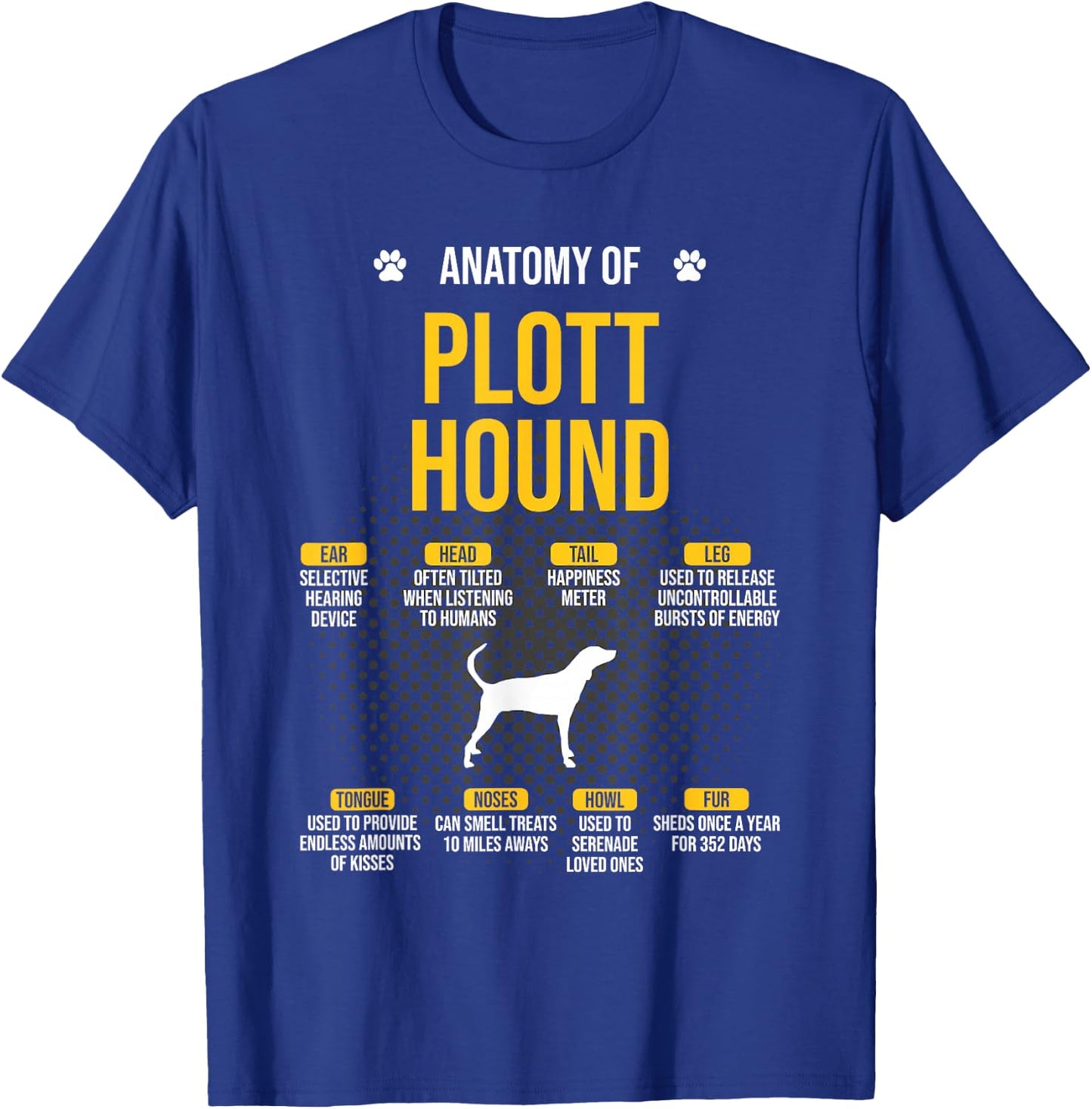 Anatomy Of Plott Hound Dog Lover T-Shirt - T-Shirt | Royal