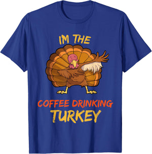 Coffee Turkey Matching Family Group Thanksgiving Party PJ T-Shirt - T-Shirt | Royal