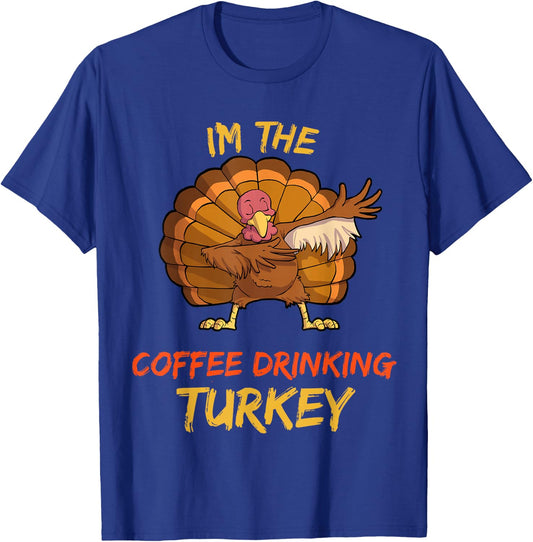 Coffee Turkey Matching Family Group Thanksgiving Party PJ T-Shirt - T-Shirt | Royal