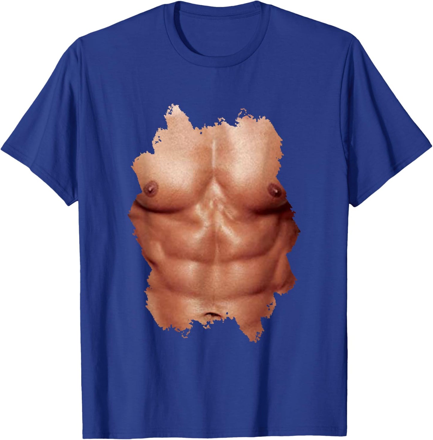 Fake Abdominal Shirt Body Muscle Sixpack T-Shirt - T-Shirt | Royal