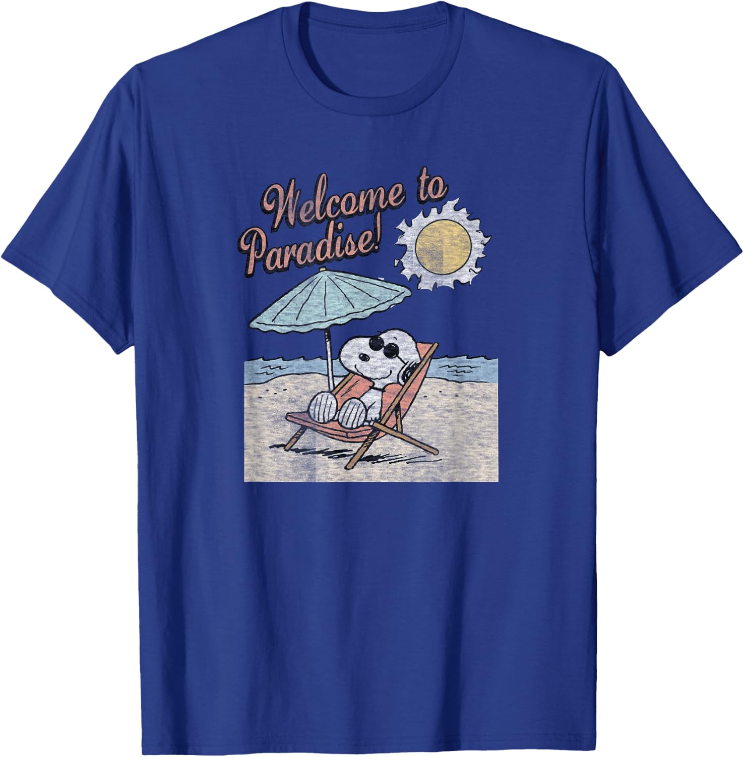 Peanuts Snoopy Welcome To Paradise T-Shirt - T-Shirt | Royal