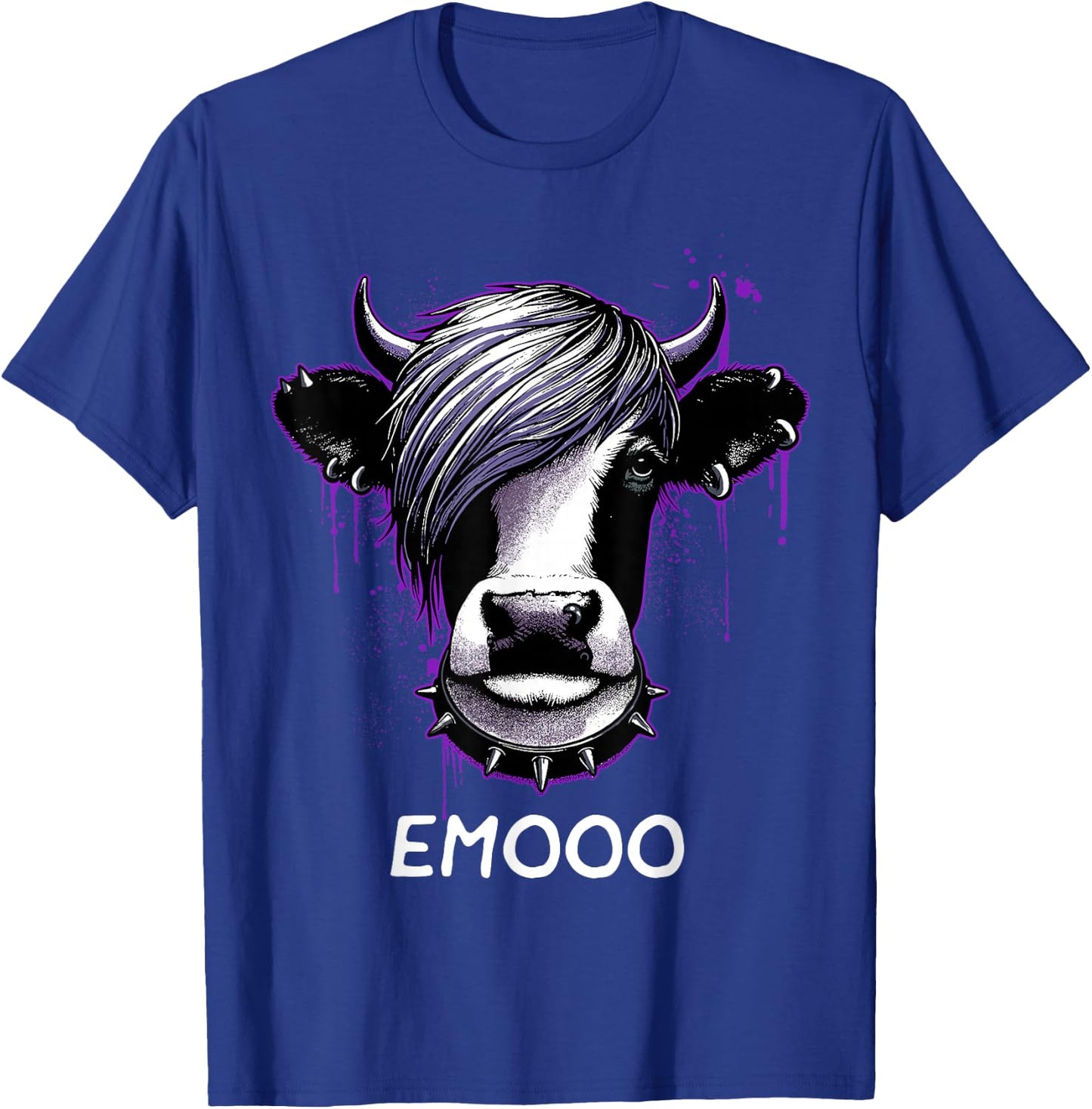 Emo Shirt Emo Cow Emooo Emocore Farm Shirt For Emo Farmers T-Shirt - T-Shirt | Royal