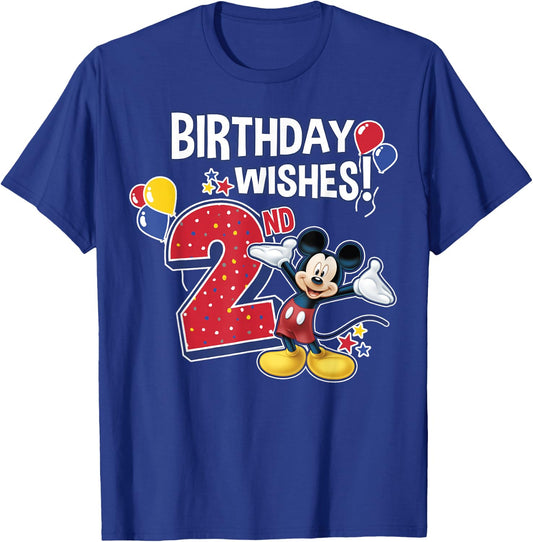 Disney Mickey and Friends Mickey Mouse 2nd Birthday Wishes T-Shirt - T-Shirt | Royal