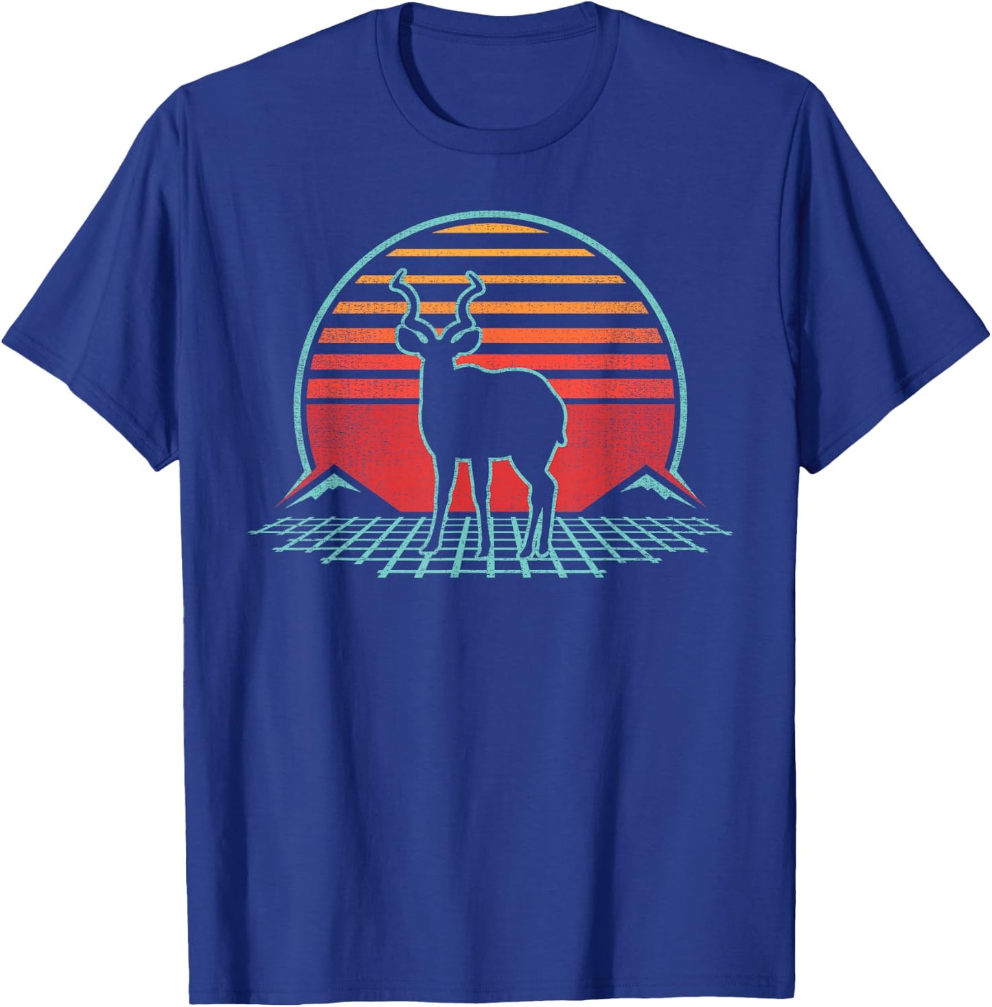 Antelope Lover Animal Retro Vintage 80s Style T-Shirt - T-Shirt | Royal