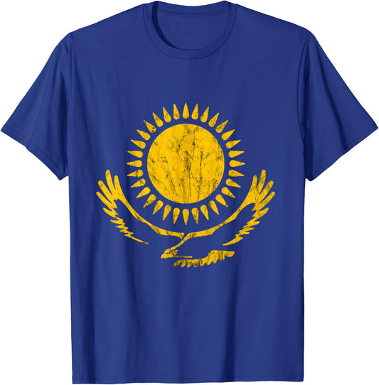 Kazakh Eagle Kazakhstan Flag Kazakh Roots Pride T-Shirt - T-Shirt | Royal