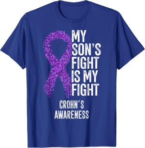 Crohn's Disease My Son's Fight Is My Fight Crohn's Awareness T-Shirt - T-Shirt | Royal