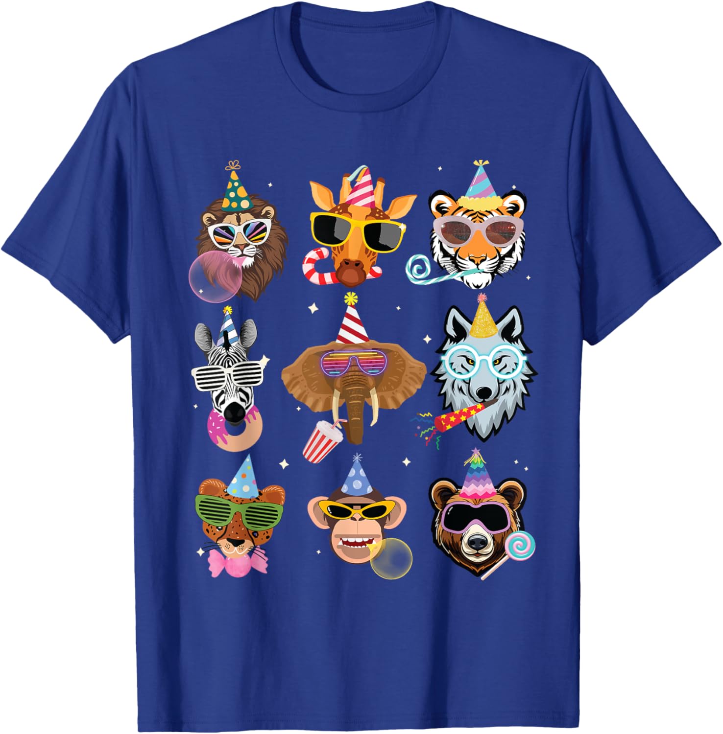 Men Women and Kids Zoo Day Wildlife Animals Birthday Parties T-Shirt - T-Shirt | Royal