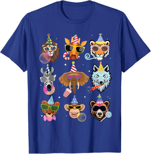 Men Women and Kids Zoo Day Wildlife Animals Birthday Parties T-Shirt - T-Shirt | Royal