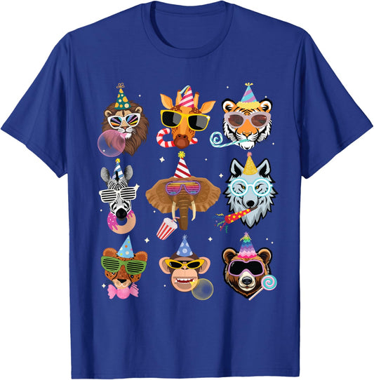 Men Women and Kids Zoo Day Wildlife Animals Birthday Parties T-Shirt - T-Shirt | Royal