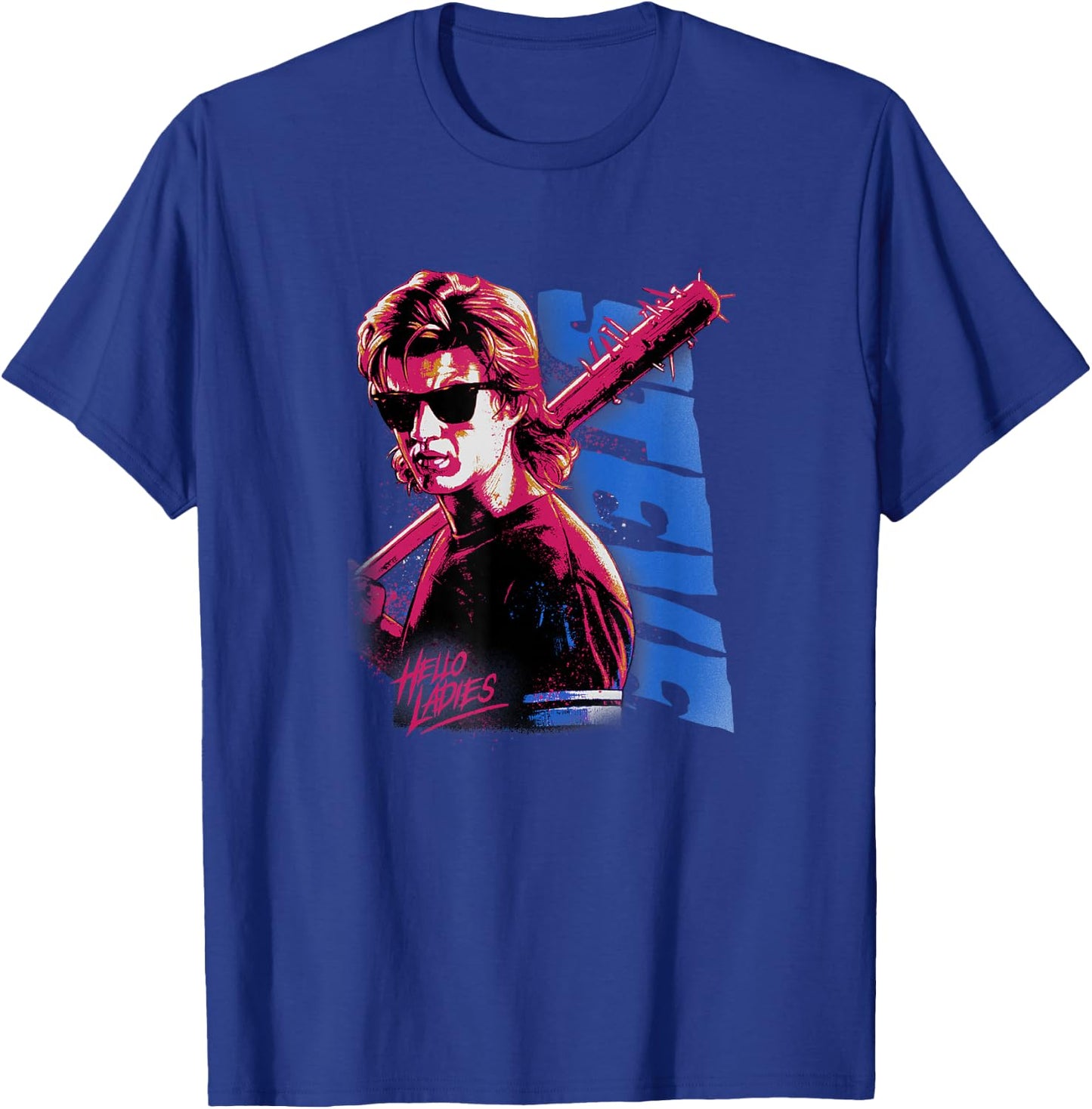 Stranger Things Stevie Splatter Punk Hello Ladies T-Shirt - T-Shirt | Royal
