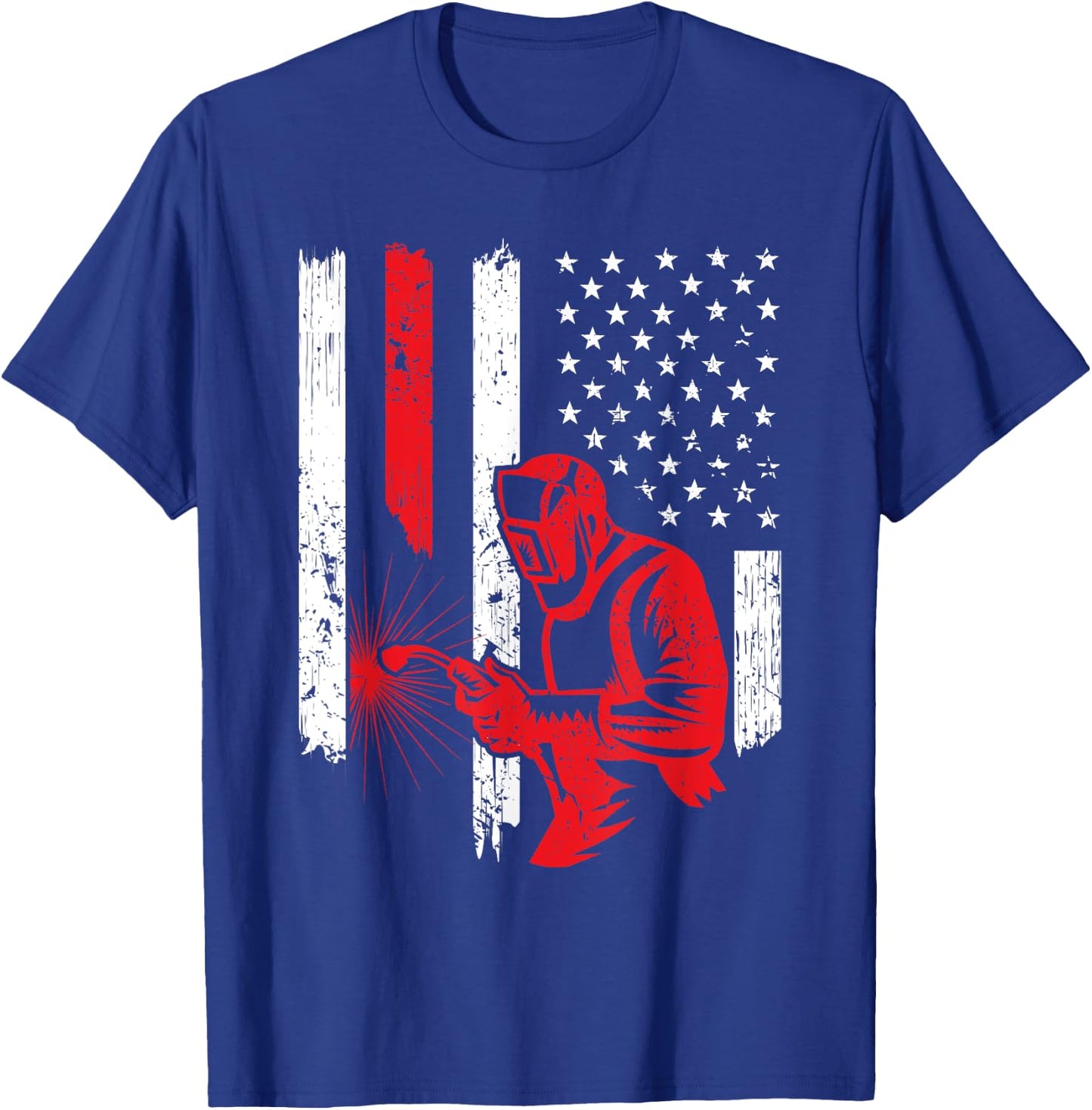American Flag Welder Welding Vintage Metal Worker Cool Gifts T-Shirt - T-Shirt | Royal