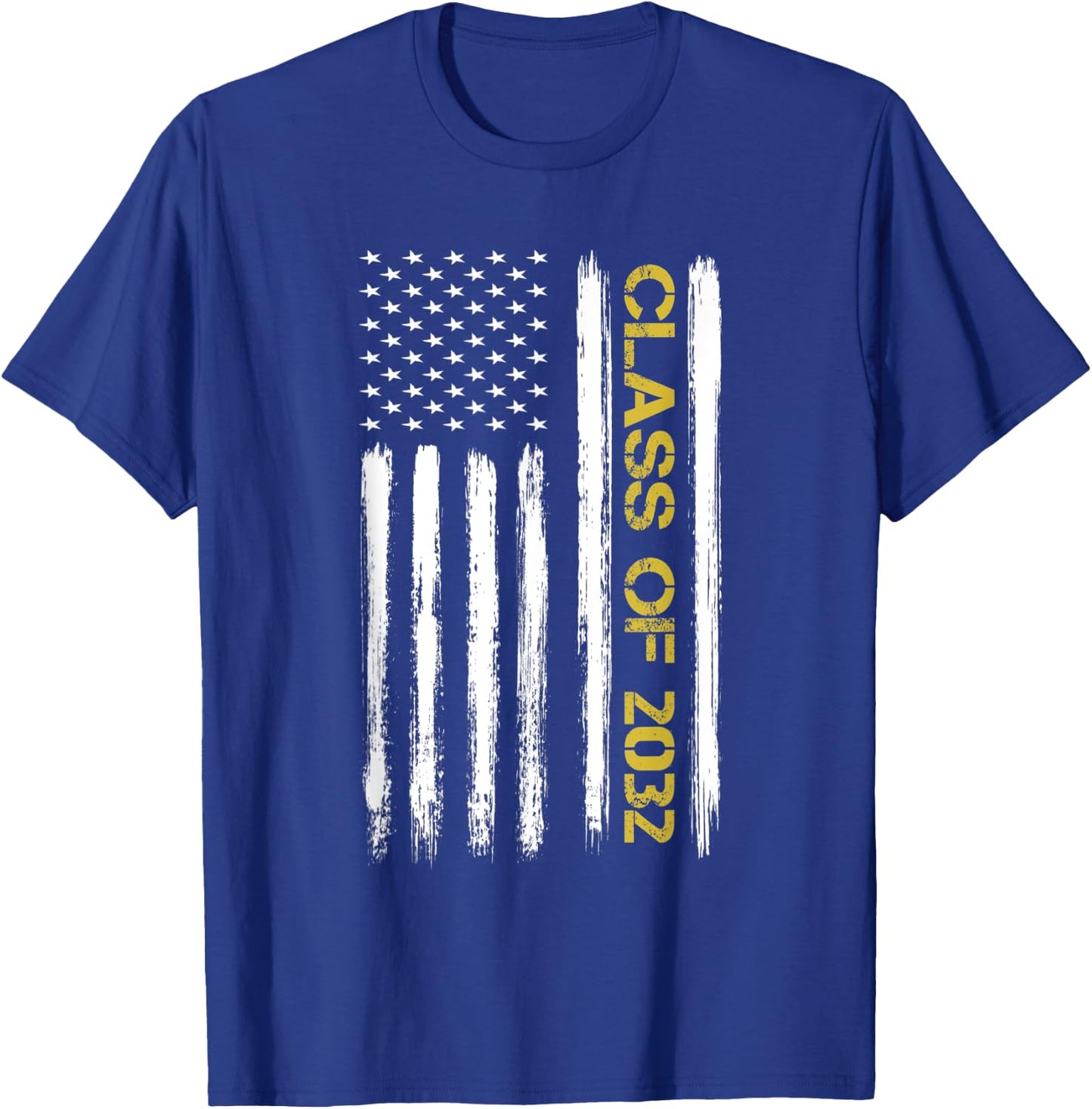 Senior Class Of 2032 Patriotic American Flag Graduation Gift Kids Men T-Shirt - T-Shirt | Royal